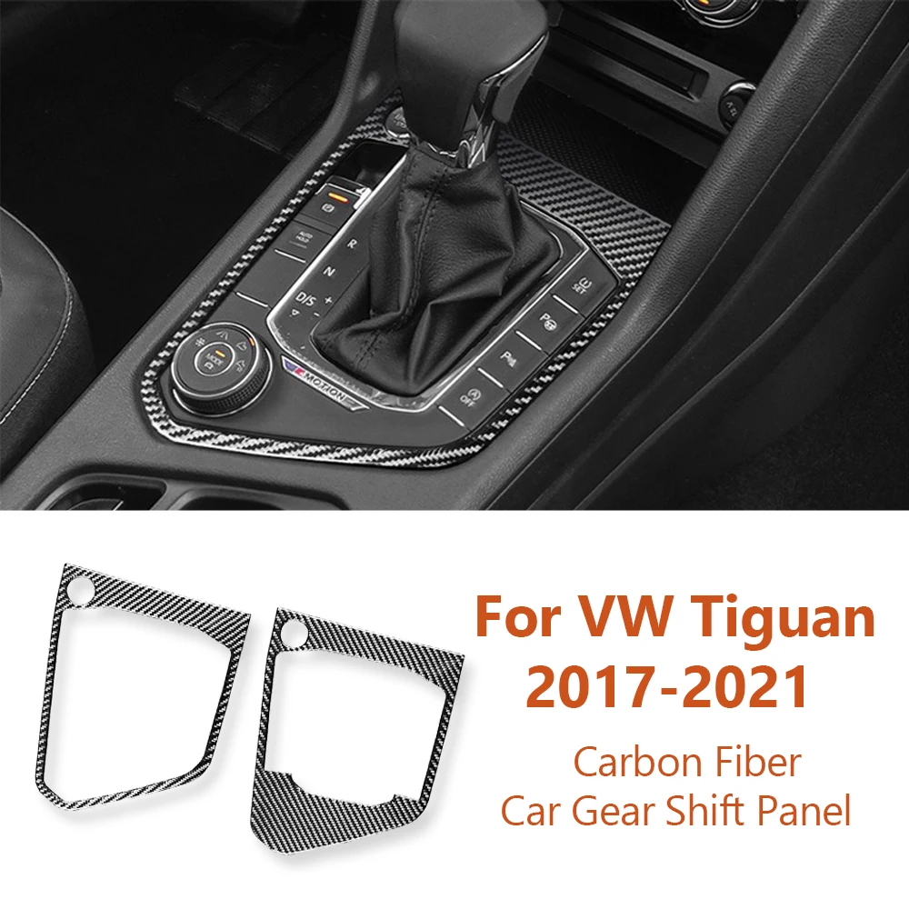 

For Volkswagen VW Tiguan 2017-2021 Carbon Fiber Car Central Gear Shift Panel Frame Decorative Sticker Auto Interior Accesorios