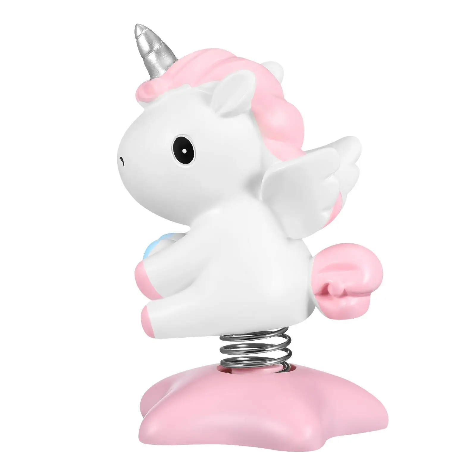 

Unicorn Figurine Resin Cartoon Statue Shaking Toy Dashboard Decor Craft Statues Desktop Car Swing Eco Friendly Safe Flat