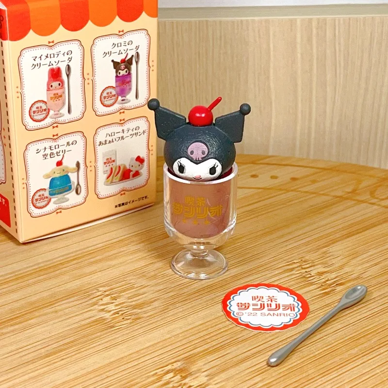 Loja de chá e salão de sobremesa coleção cinnamoroll brinquedo em miniatura melodia estatuetas modelo bonito brinquedo ornamento presente