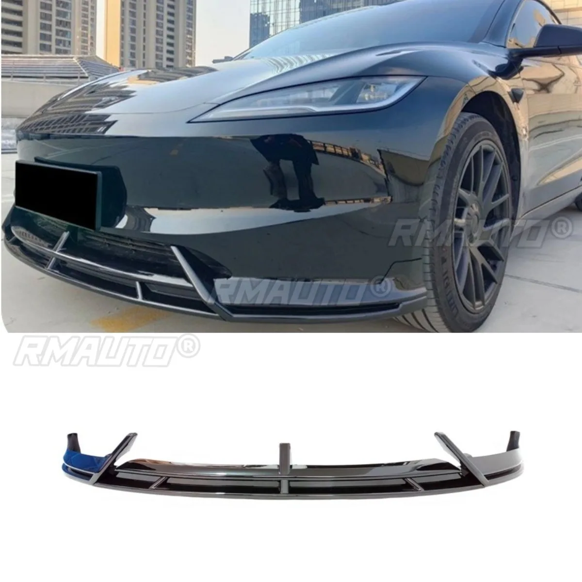 

Car Front Bumper Lip Diffuser Spoiler Glossy Black Modification Part For Tesla Model 3 2023+ Bumper Protector Modification