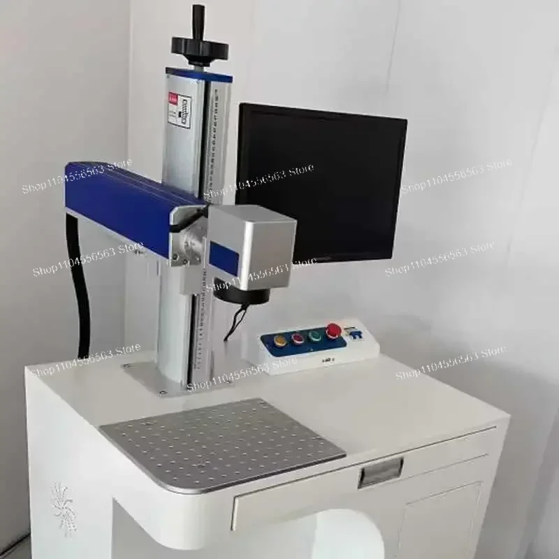 ​​20W-50W Fiber Laser Marking Machine - Cabinet-Style Metal Engraver with Rotary Axis for Jewelry & Steel​​