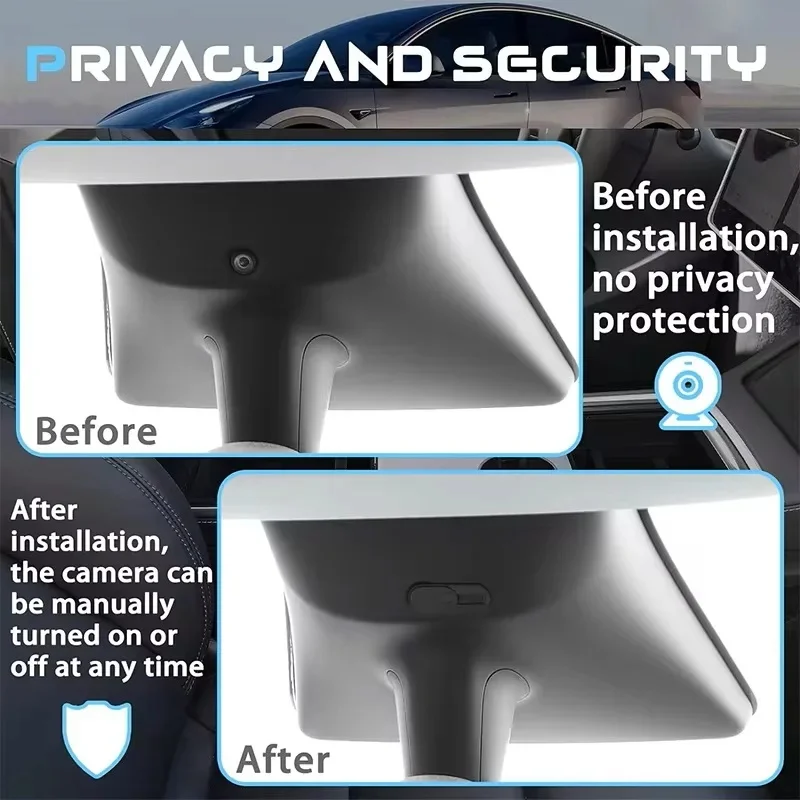 1-9pcs Privacy Protector Camera Cover For Tesla Model 3/Y/S/X Center Console Accessories Webcam Slide Switch  Interior Sticker