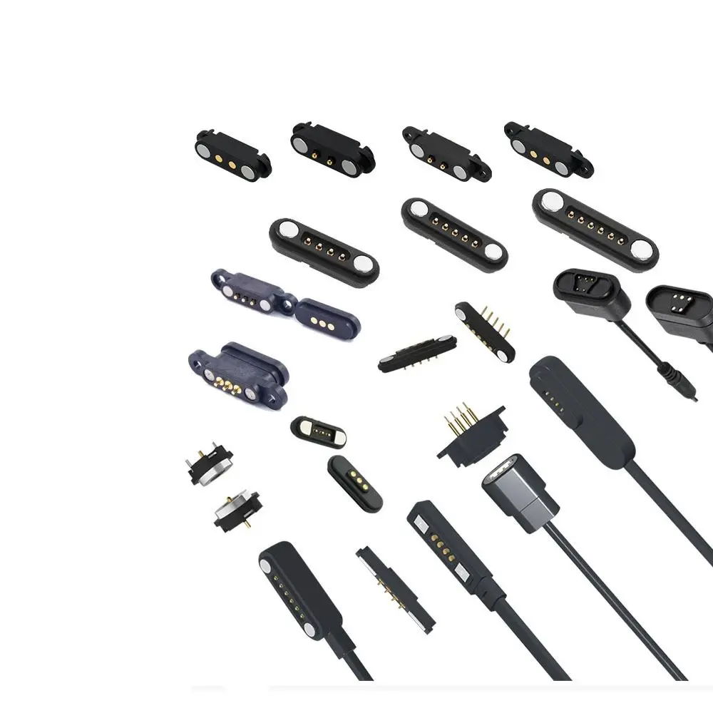 2Pin 3Pin 4Pin 5Pin Pogopin Magnetic Connector 2A Waterproof DC Magnetic Pogo Pin Connector Spacing 2.54mm High Current