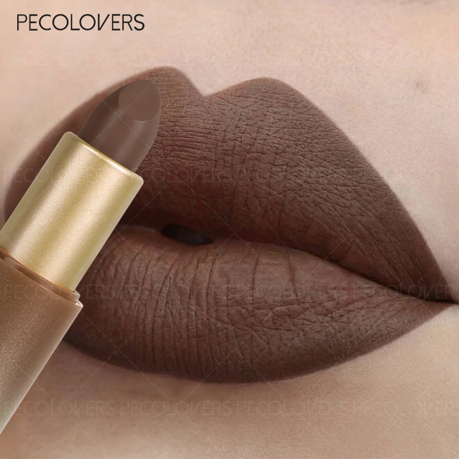 1PC Waterproof Brown Lipstick, Water-Resistant Lip Color, Sweat-Proof Lip Stick For Outdoor Activities And Travelers