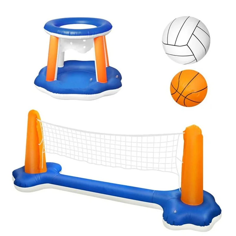 

Basketball Hoops Float Set Swimming Water Pool Toys With Volleyball Net For Kids And Adult Inflatable Pool Games