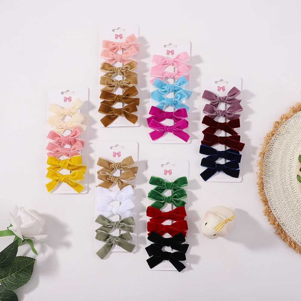 

6 шт., заколки для волос с однотонными лентами и бантиками, милые заколки ручной работы с бантом, заколки, головные уборы для маленьких девочек, детские аксессуары для волос, подарки