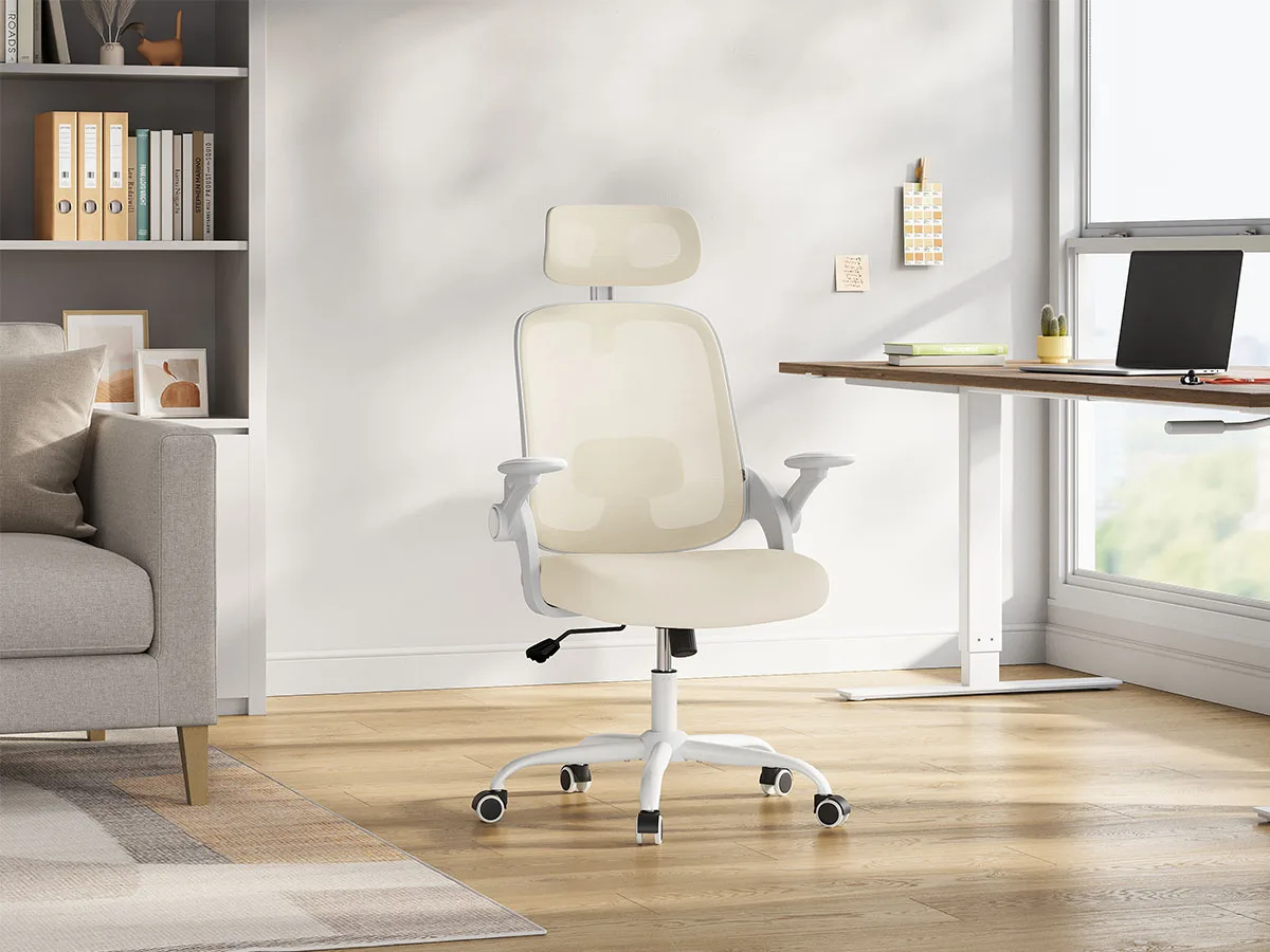WOLTU Ergonomischer Bürostuhl aus Netzstoff, anhebbarer Gaming-Stuhl, drehbarer Computerstuhl mit Kopfstütze, verstellbare Lendenwirbelstütze, hohe Rückenlehne – Detail 17