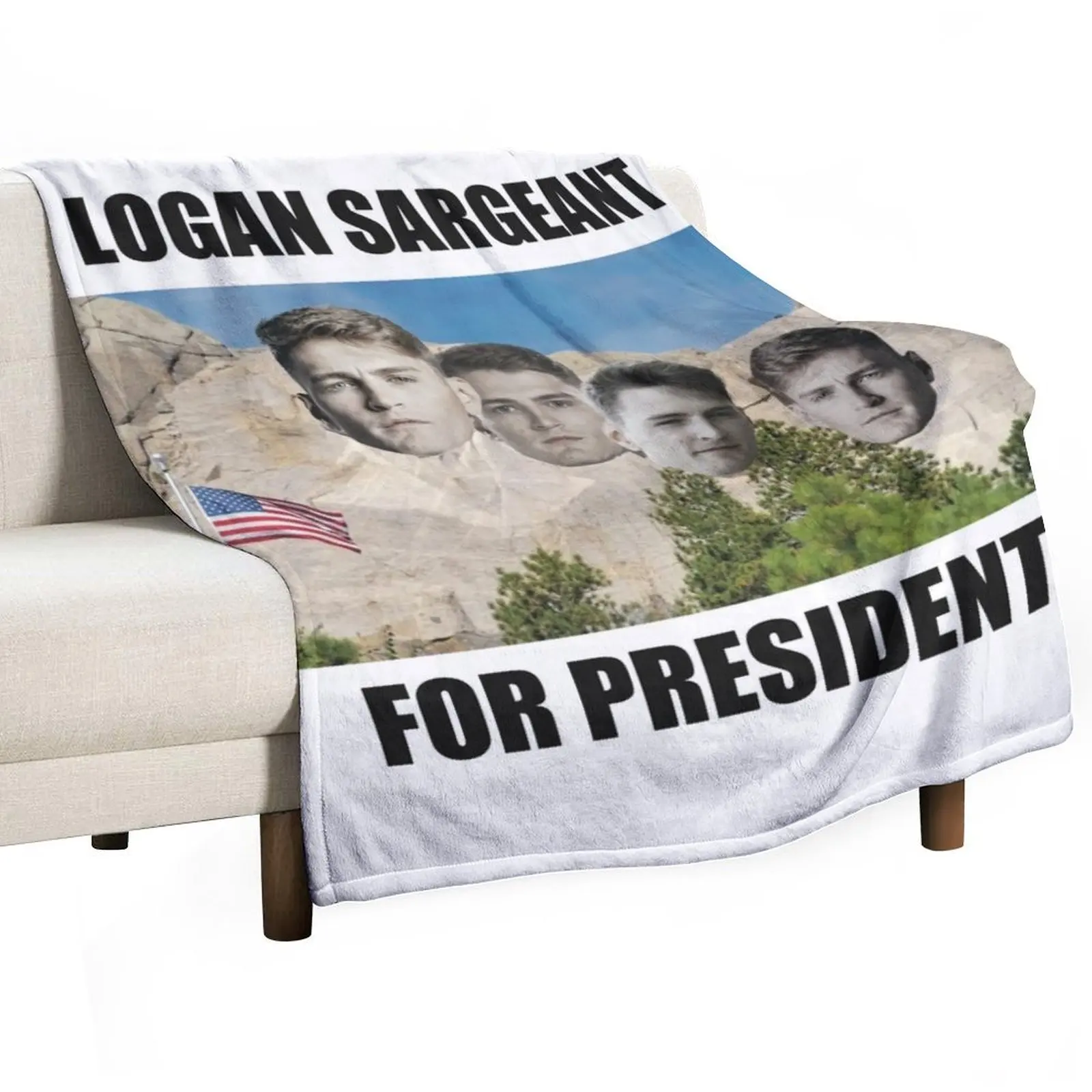 F1 Driver Logan Sargeant for President - On Mount Rushmore Throw Blanket Decorative Sofa Baby Kid'S Blankets