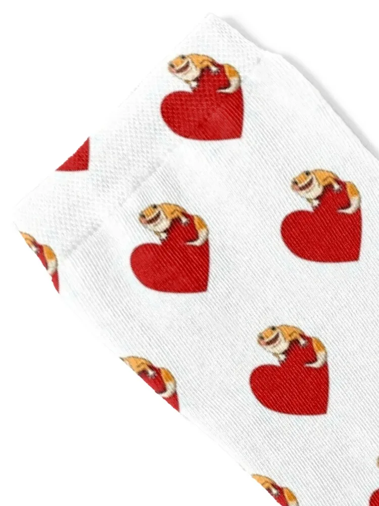 Leopard Gecko on Red Heart, Leopard Gecko Lover, Leopard Gecko Licking Eye Socks