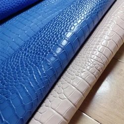 1.1/1.5mm Blue Pink Alligator Cowhide. First Layer Leather. Real Leather Fabric. Handmade DIY For Shoes. Bag. Full-Sheet Cutting