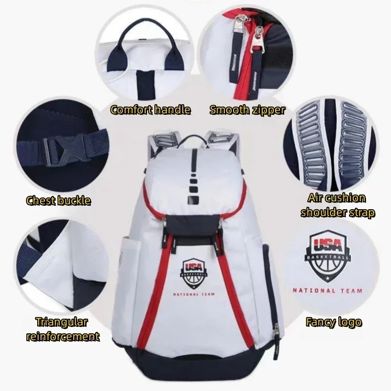 Basketball Elite Training Package com compartimento de sapato clássico Sports Bag, grande capacidade, treino ao ar livre, Camping Bag