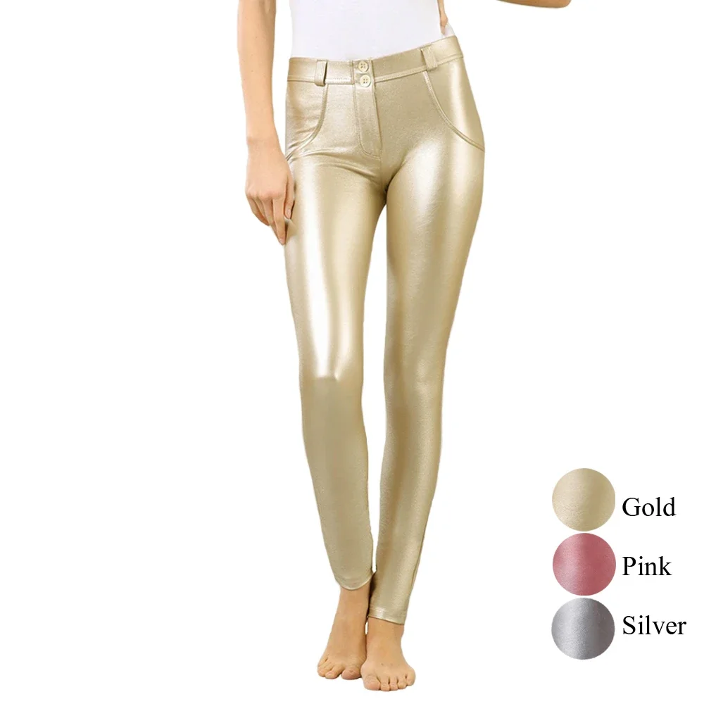 Melody Metallic Gym Leggings Pants Sexy Shapewear Fitness Women Best Tummy Control Shapewear Compression Sports Pants