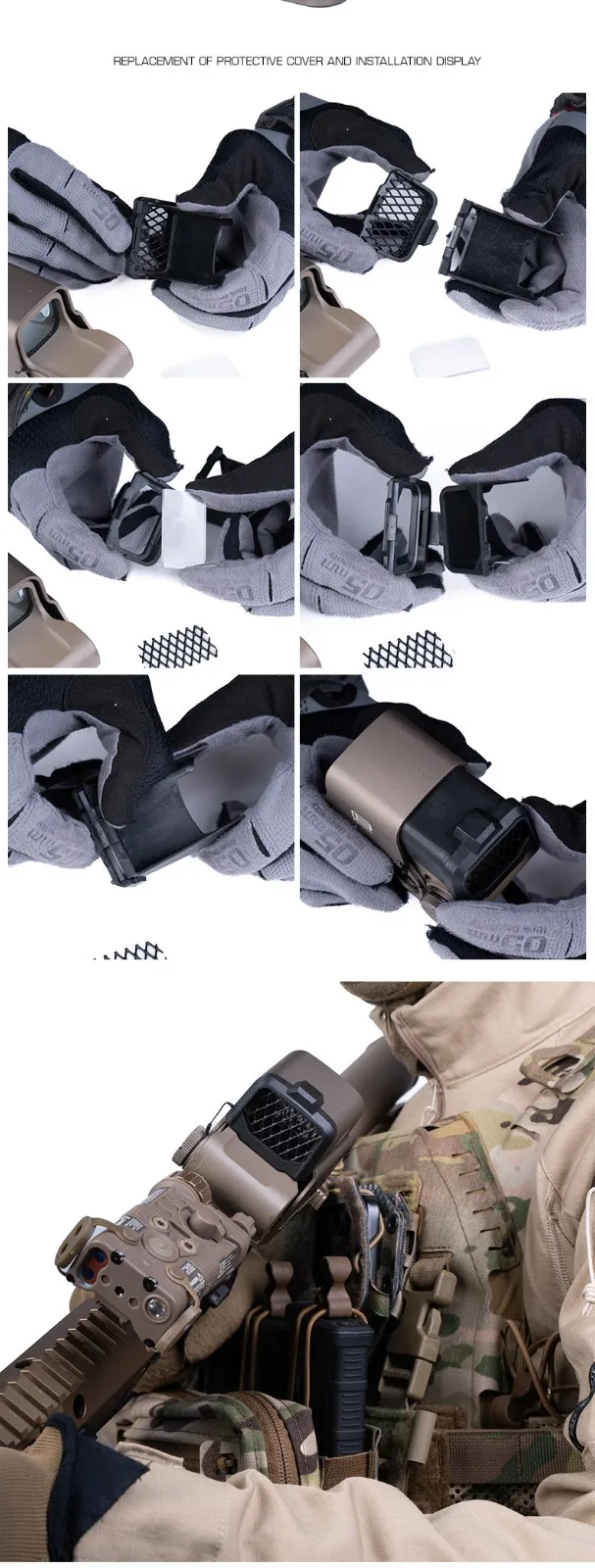 Optischer Schutzüberzug für EOTECH Serie 558 Style Red Dot Objektiv & Netzschutz für Airsoft Reflexvisier-Schutz – Detail 8