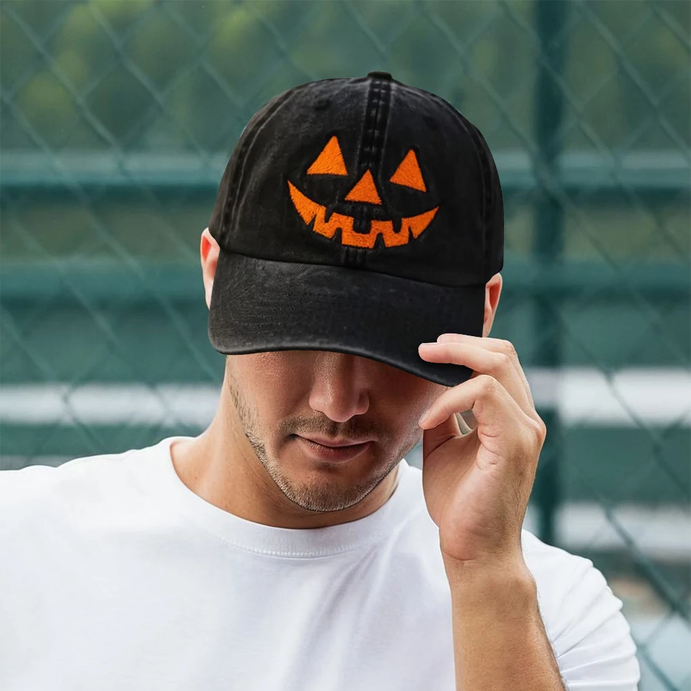 

Halloween Hat Baseball Cap Adjustable Halloween Sun Hat Unisex Trucker Hat for Men and Women