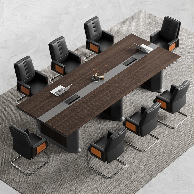 طاولة مؤتمرات خشبية بتصميم طاولة مكتب لغرفة المكتب #2