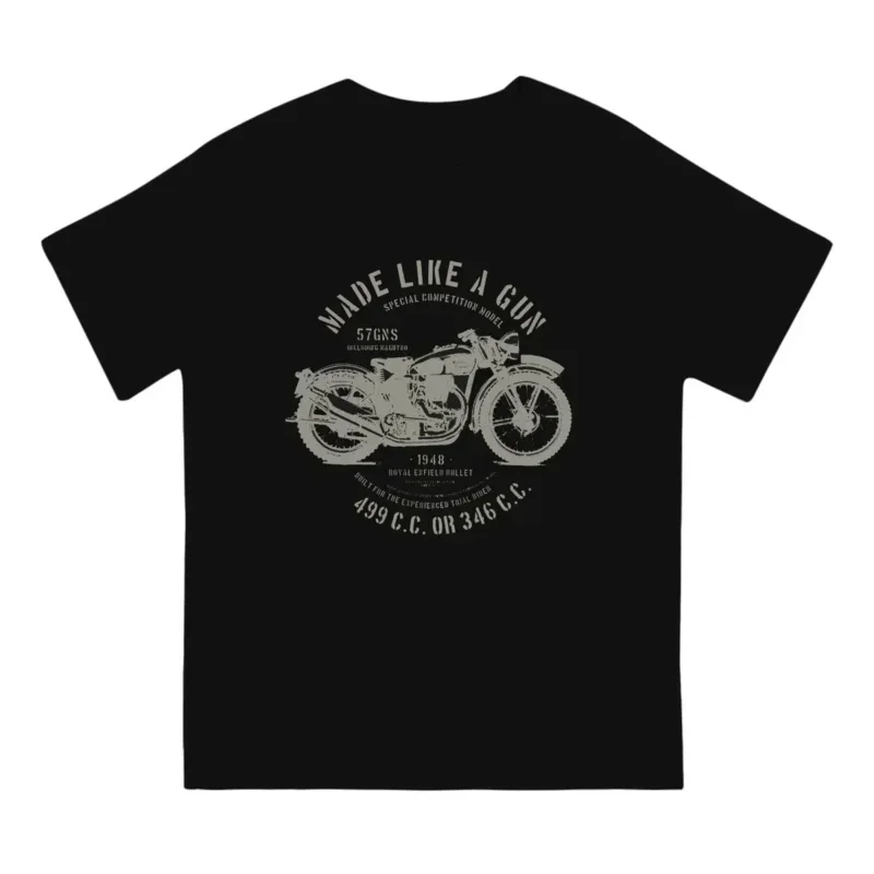 Royal Enfields 'Bullet' 1948 T-Shirt Men One of British Retro Motorcycles Fun Pure Cotton Tees Round Neck Short Sleeve T Shirts