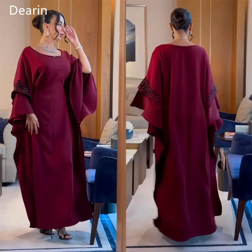 

Customized Prom Gown Evening Formal Dress Dearin Scoop Neckline A-line Floor Length Skirts Beading Bespoke Occasion Dresses Wom