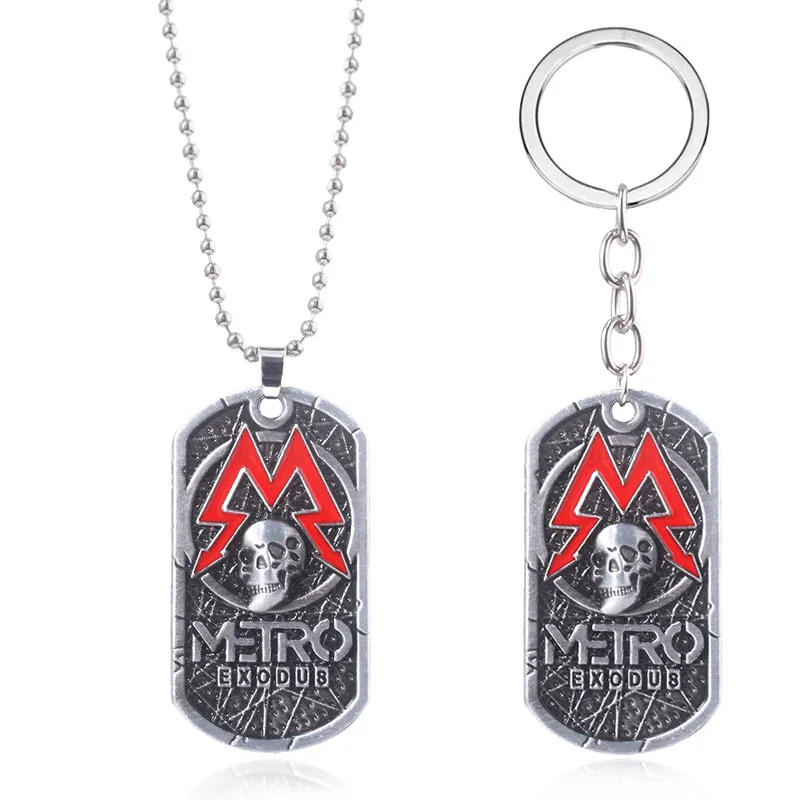 Game Metro Exodus 2033 Necklace Pendants Classic Dog Tag Skull Metal Choker Women Men Jewelry Accessories