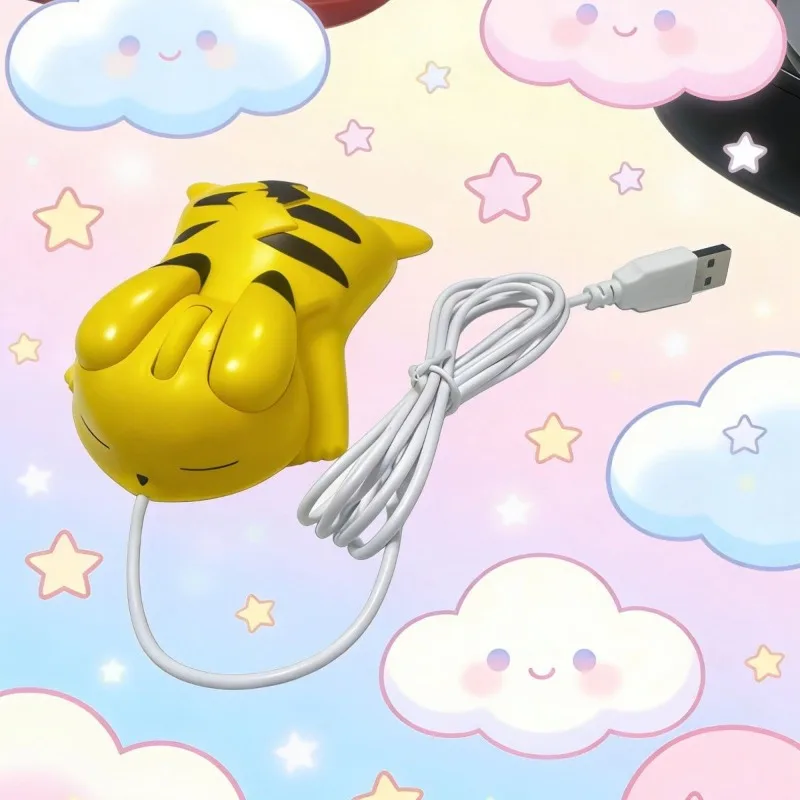 Cute Pikachu Bluetooth Wireless Mouse Anime Cartoon Pikachu Shaped Wired Mouse Girl Kawaii Gift