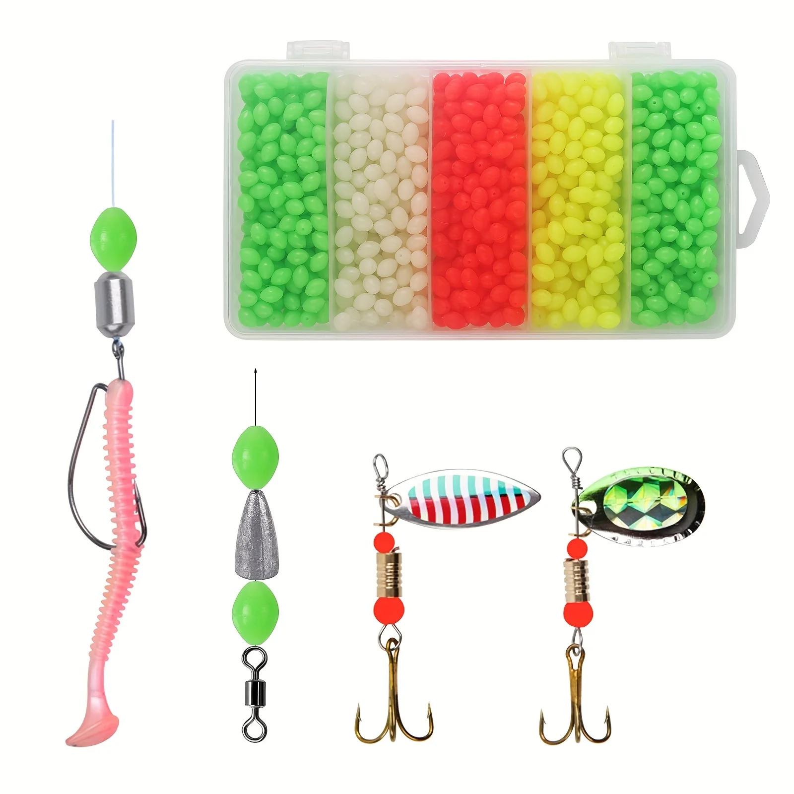 1000pcs/box Mixed Colors Rig Beads, Luminous Stop Beads, Fishing Accessories - view 2