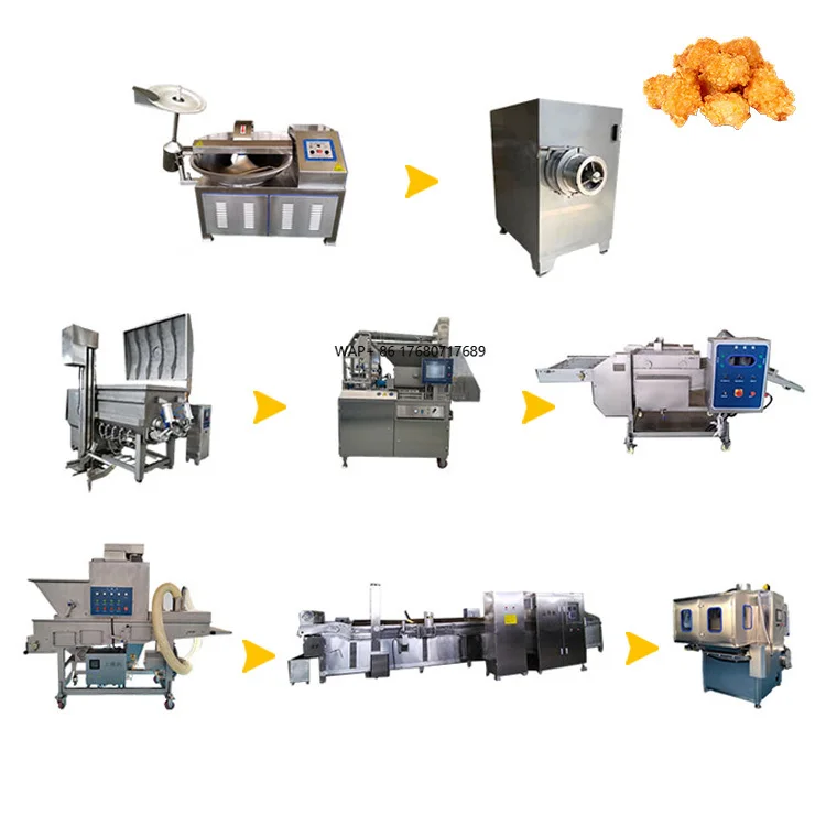 

Industrial Chicken Nugget Processing and Frying Line Automatic Fried Chicken Nugget Production Equipment