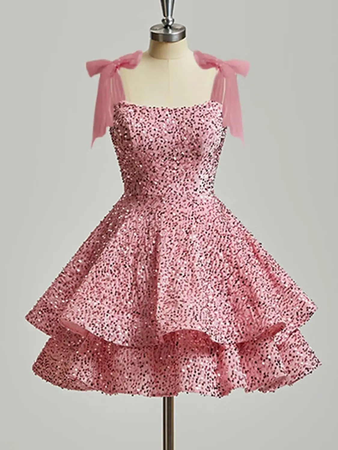 فساتين HOCO قصيرة بترتر متدرج 2025 مع فيونكة لحفلات العودة للوطن للمراهقين فساتين لحفلات الكوكتيل سباركلي #5