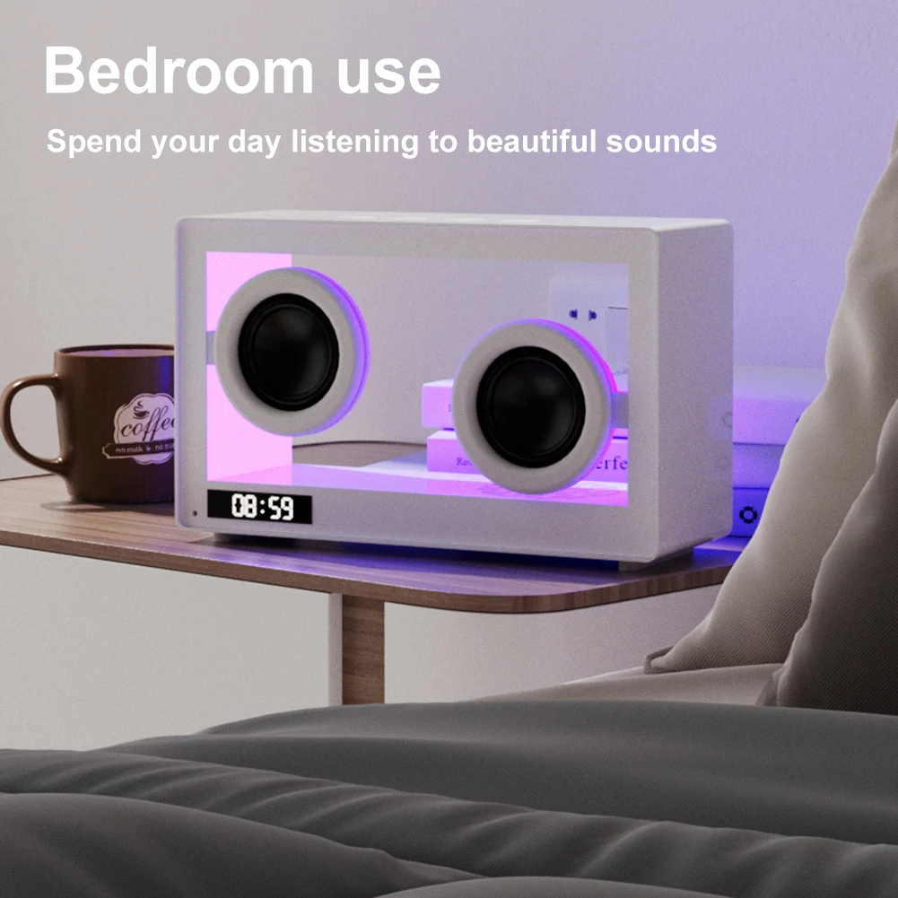 Wireless Transparent Speakers Support TF Card Portable Bluetooth-Compatible Speaker HIFI Soundbar Ambient Light Home Decoration