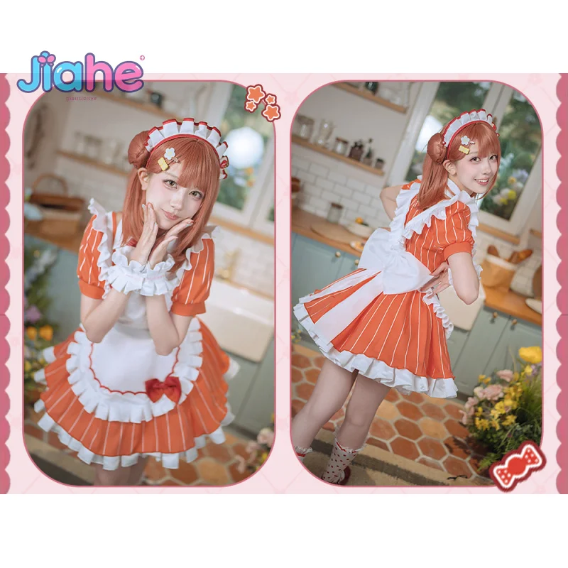 لوف لايف! سوبر ستار! !Uehara Ayumu روبي كوروساوا واكانا شيكي تأثيري حلي الجوارب المئزر التعادل مشبك شعر شعر مستعار هالوين خادمة مجموعة