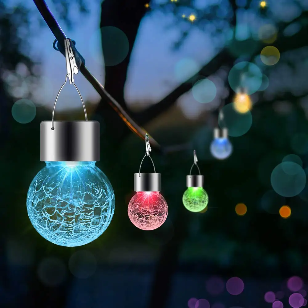 LED Hanging Solar Lights Outdoor Waterproof LED Landscape Lighting with Handle Clipfor Garden Yard Patio Fence Tree Decor lights