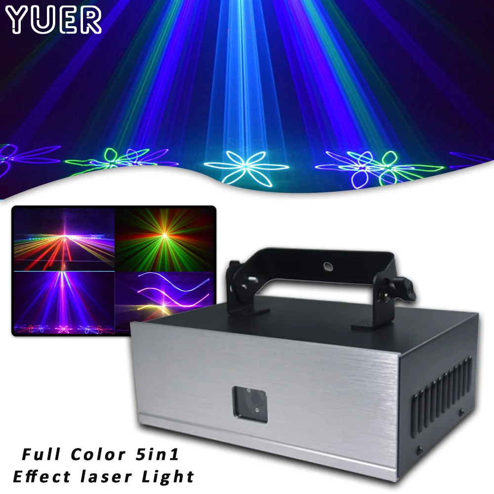 

YUER 5in1 Effect Laser Projector DMX Pattern Effect Beam For Party Nightclub Stage Lighting Decoration Laser Dj Disco Lighting