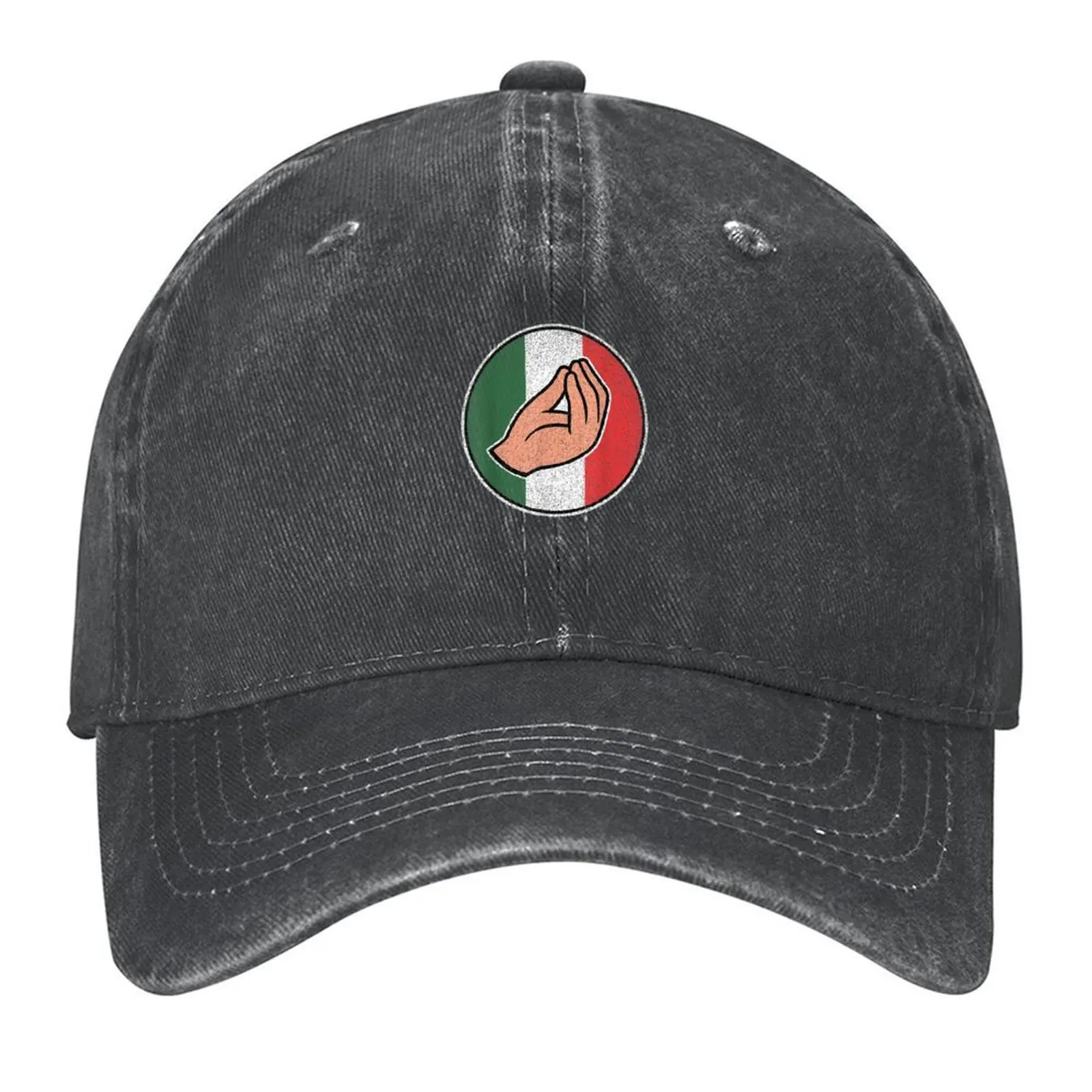 

Italian Hand Gesture with Italian Flag Baseball Cap Kids Hat New Hat Streetwear Luxury Brand Men Hats Women's