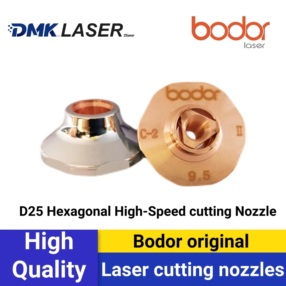 Bodor original D25 Hexagonal High-Speed cutting cooper nozzles D25M11H15 single/double layer for Carbon steel thick plate cut