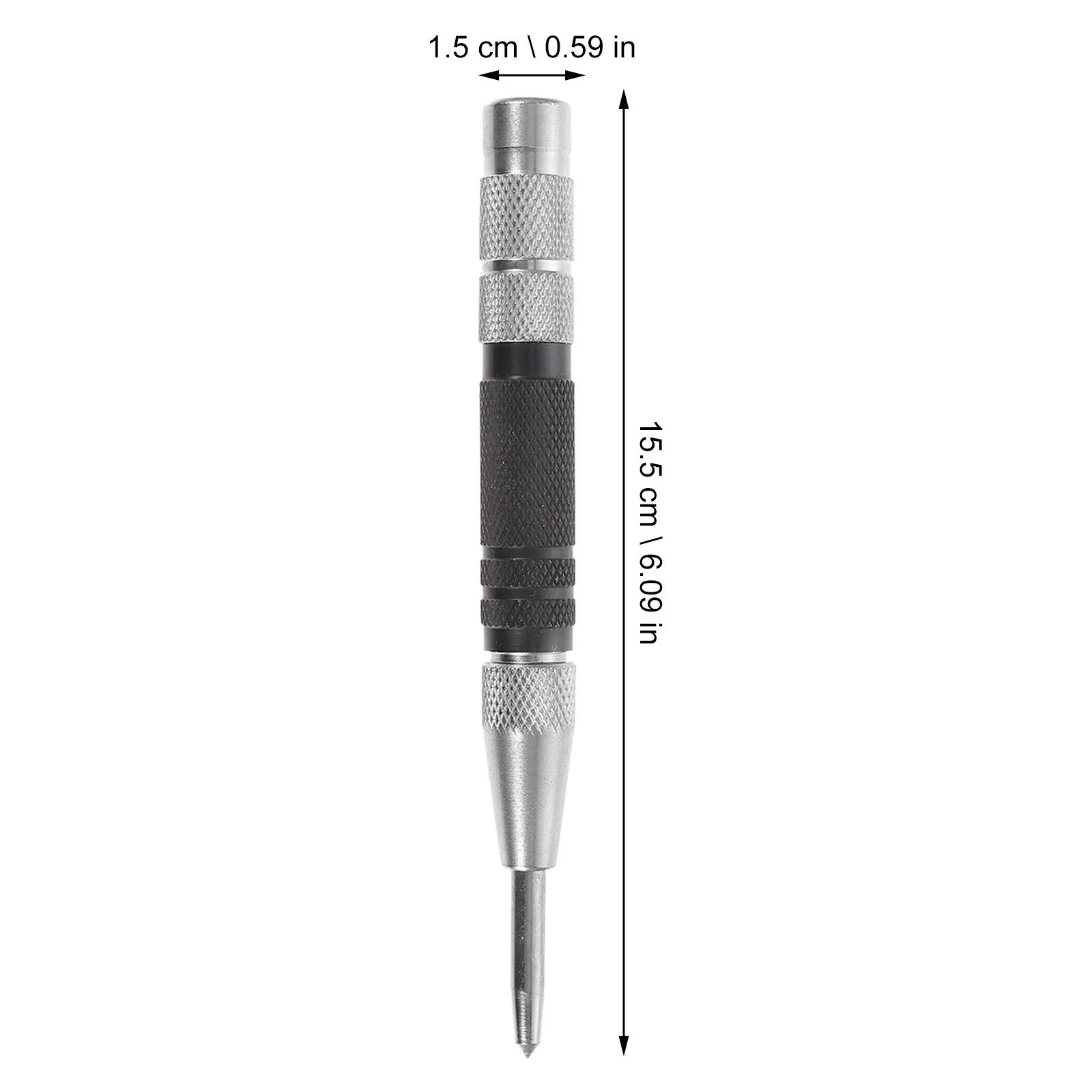 2pcs Automatic Center Punch Spring Loaded Metal Hole Tool Stainless Carbon Steel Durable Corrosion Resistant Ergonomic Handle view 3