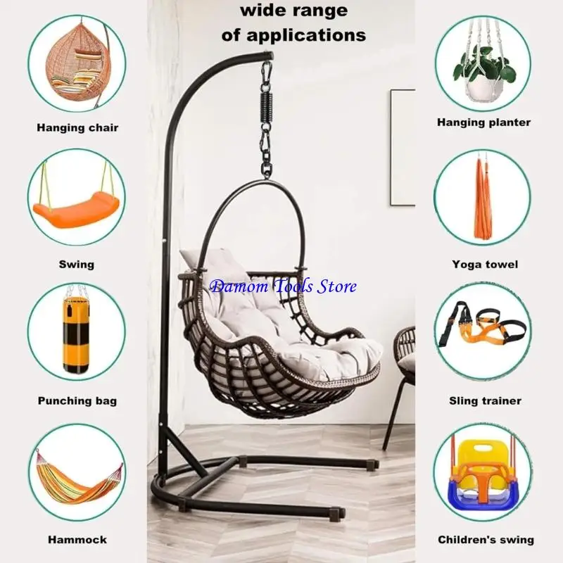 57BE Rust Proof Porch Swing Suspension Spring 300K GLoad Hammock Chair Hardware Set