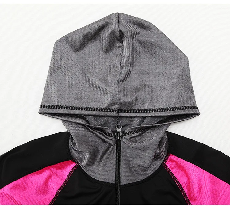Women One Pice Outdoor Water Athletic Beach Surfing Push Up SwimWear With Hooded Female Front Zipper Bathing Quick-Dry SwimWear