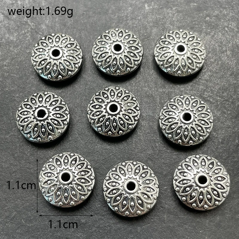 2-color Plating Tibetan Silver Gold Perforated UFO Series Gasket DIY Beaded Bracelet Necklace Jewelry Connector Accessories