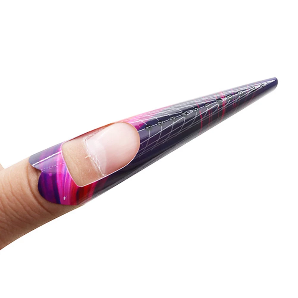 

100pcs High Quality Nail Forms For Extension Guide Sticker Tips Professional Salon Beginner Practice Marked Length Numbers Full
