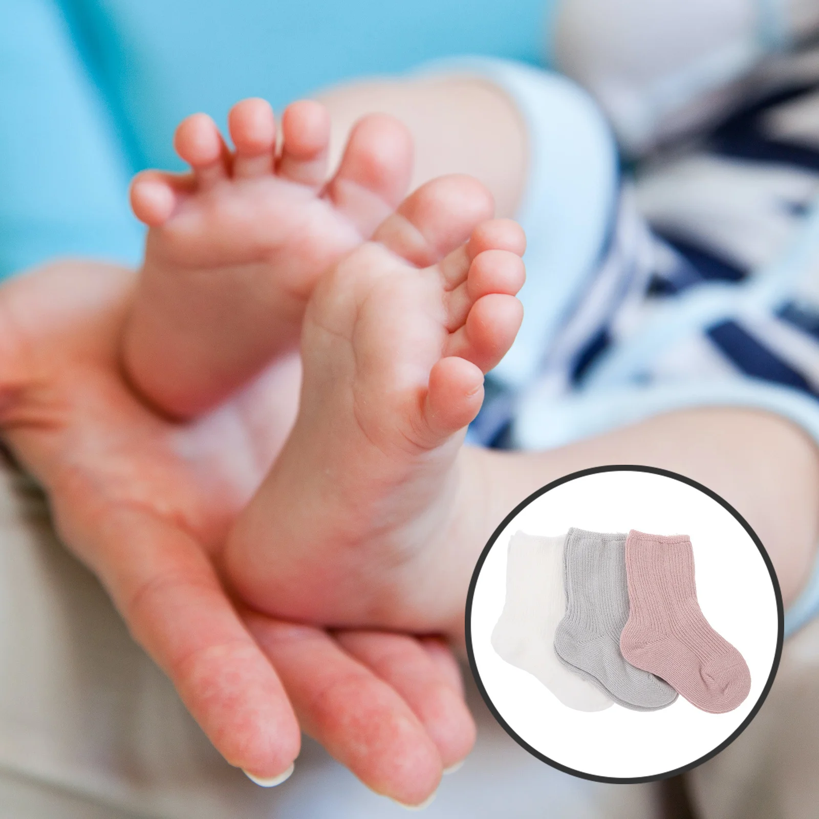 

3Pairs Comfortable Infant Socks Moisture-Wicking Mid-Cut Socks for Delicate Skin Protection All-Season