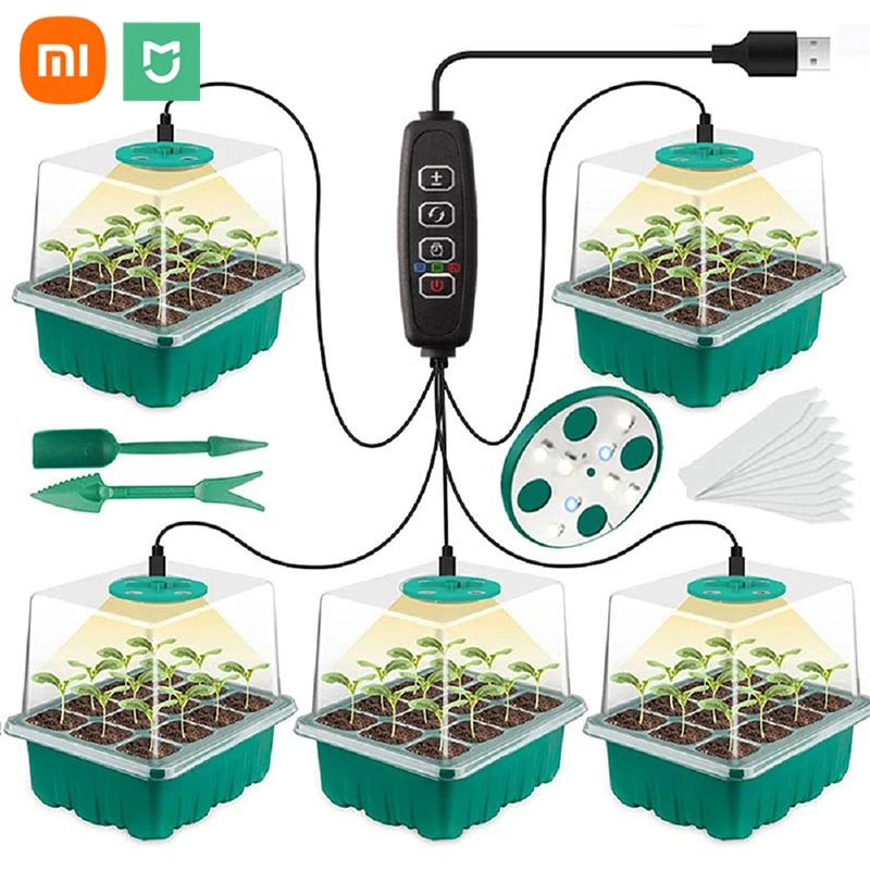 Xiaomi Mijia LED Nursery Pots With Grow Light Plant Seed Starter Trays Home Greenhouse Growing Lamp 12 Hole Timer Kit Controlle