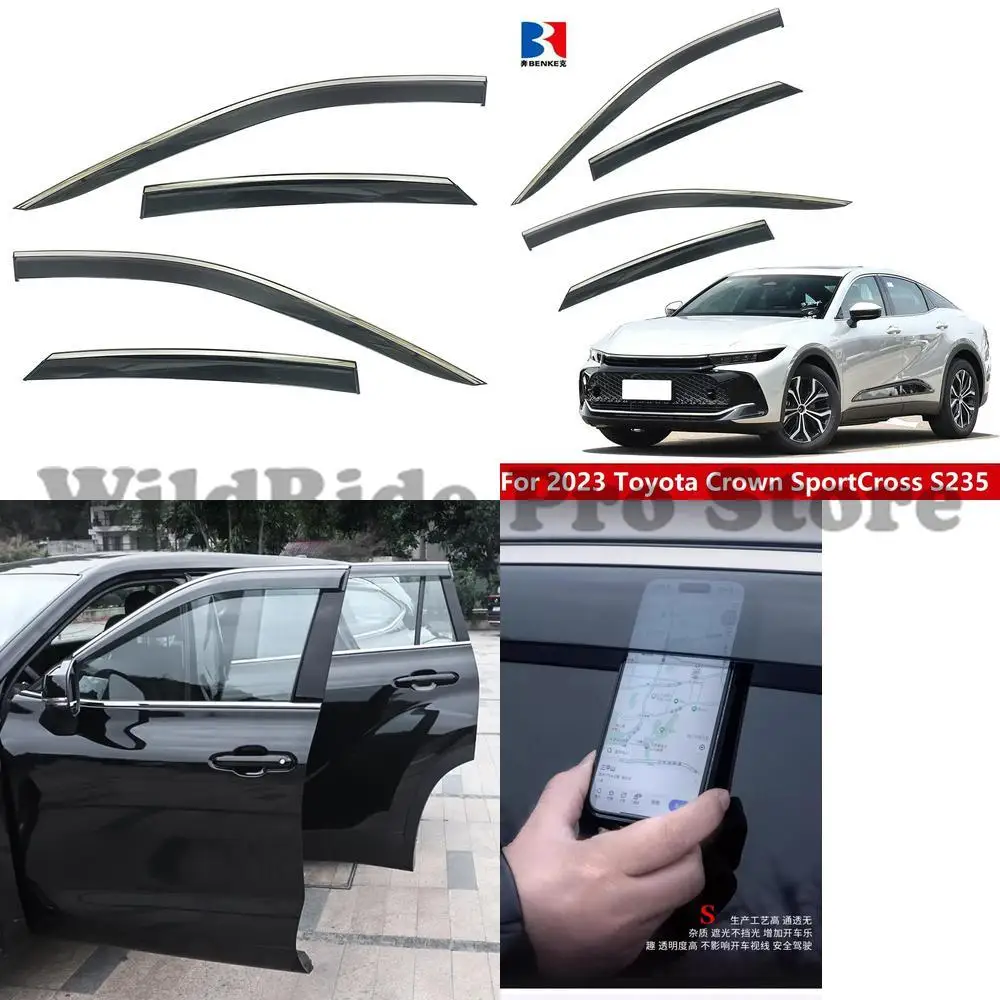 

1 set For Car Window Visor Wind Deflector for 2023 2024 Toyota Crown Platinum SportCross Rain Guard INJECTION PC Door Visor Vent