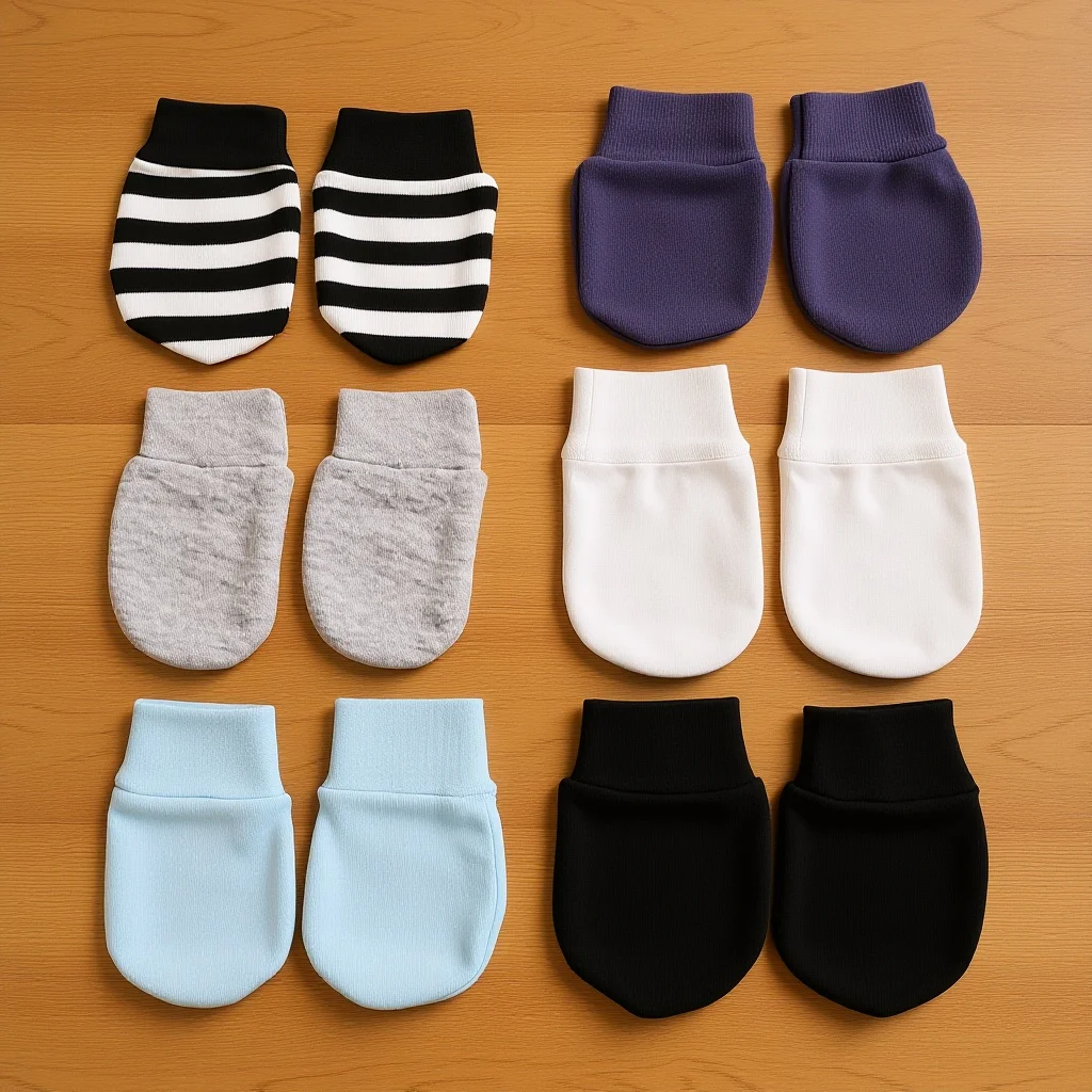 

6Pairs Baby Anti-Scratch Mittens Supple Comfortable Newborn Gloves Cotton No Scratch Infant Hand Protectors Baby Mittens