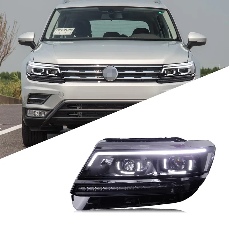 

Suitable For 17-19 Volkswagen Tiguan L Headlight Assembly Modified LED Daytime Running Light Streamer Turning Xenon Headlights