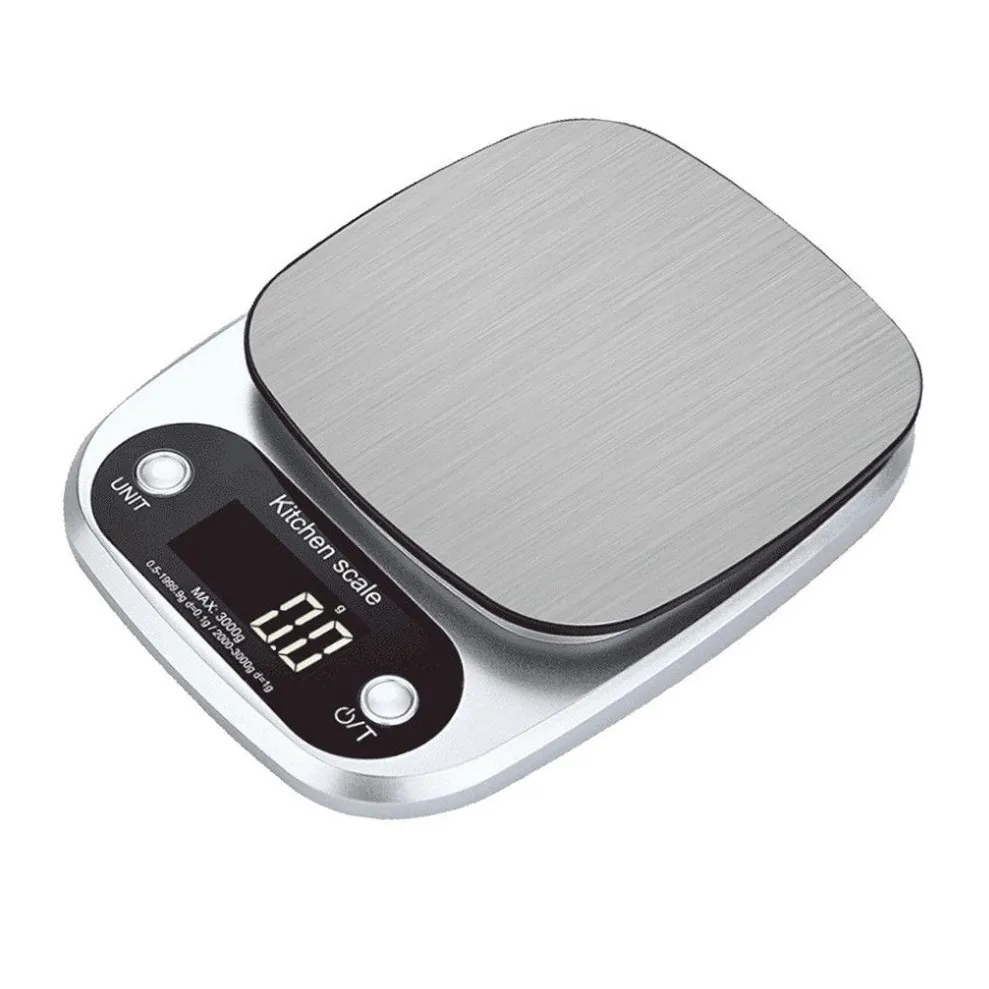 C305 10KG Stainless Steel Surface Electronic Kitchen Scale Household Baking Backlit Food Electronic Scale Large Plate