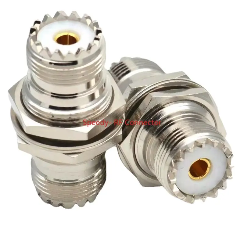 1Pcs UHF SO239 SO-239 Socket Mount Connector UHF To UHF Female Female with Nut Panel Bulkhead Mount Copper Brass Fast Delivery