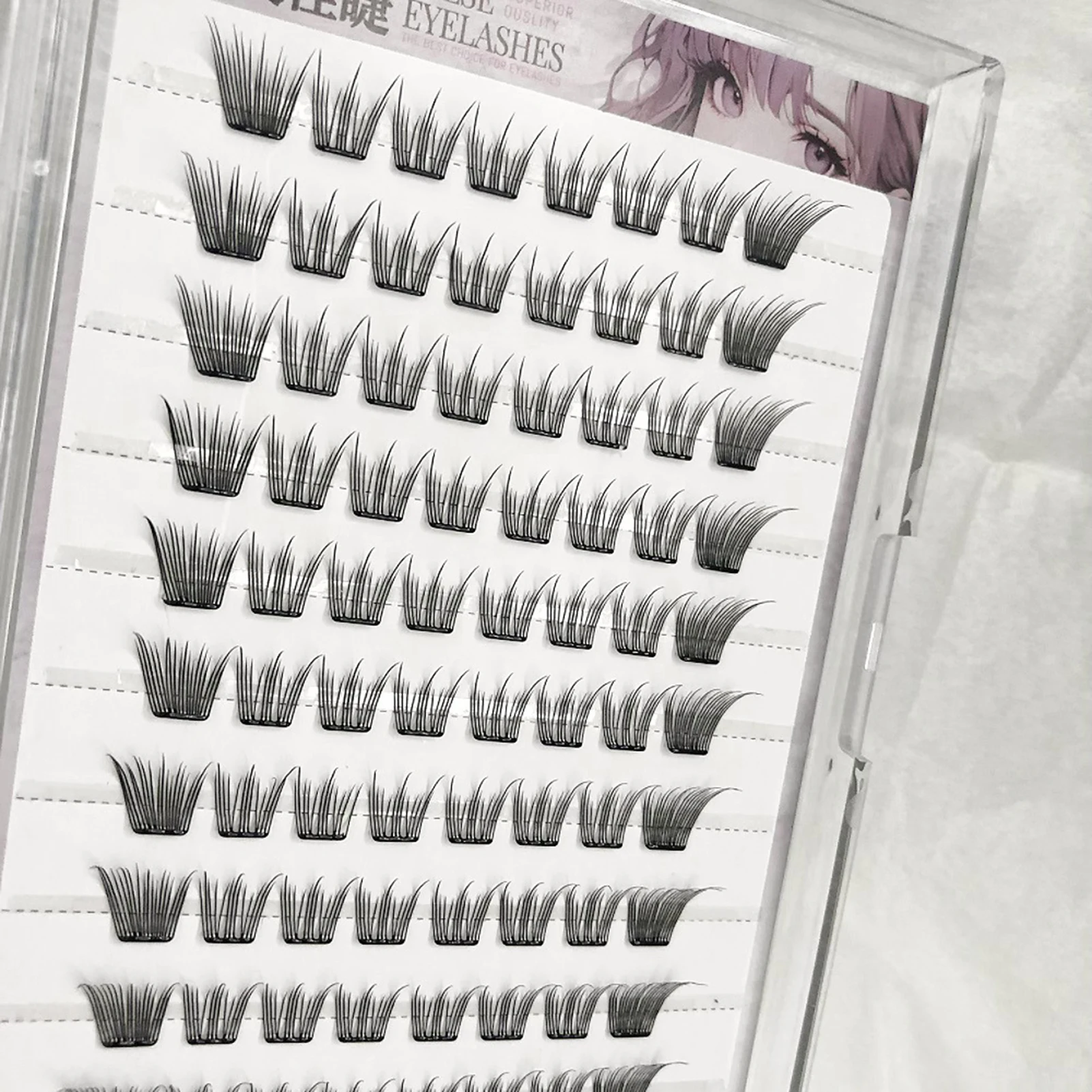 Kein Kleber zum Aufdrücken falscher Wimpern, Cluster, 10–12 mm, wiederverwendbar, DIY, dünnes Band, natürliche dramatische Wimpern für Party, Cosplay, Make-up