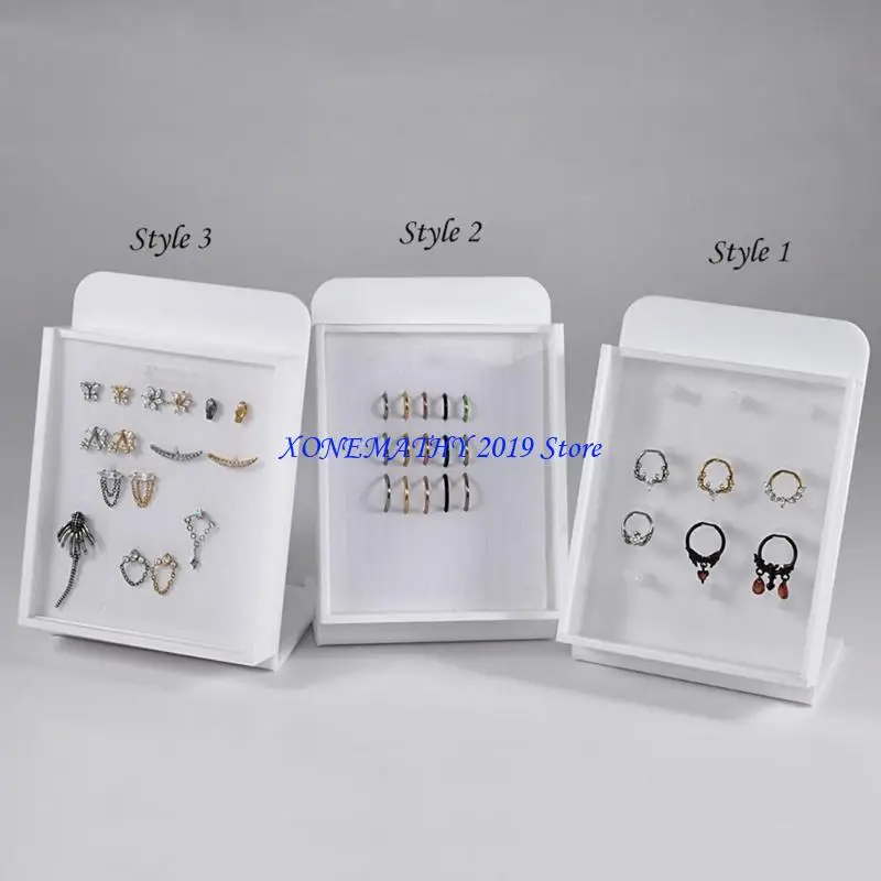 F42F Acrylic Piercing Jewelry Showcase Board With Protective Lid Storage Container