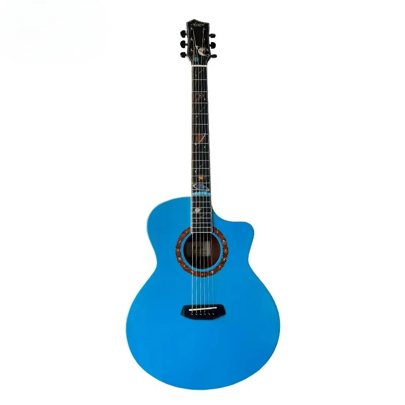 

Glossy Colour 40 Inch Cutaway Space-star Design Acoustic Guitar with Spruce Top Laminated Mahogany Back and Side