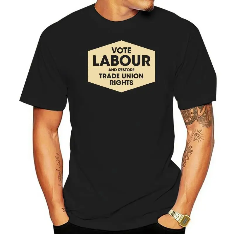 Title: Labour Trade Union Rights Ladies Fitted Ringspun T-SHIRTPoliticsVote men t shirt