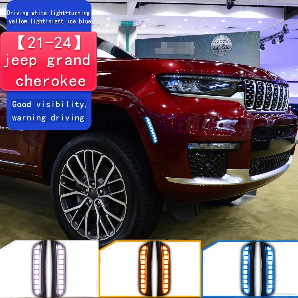 LED Side Marker For Jeep Grand Cherokee 2021 2022 2023 2024 Car Wheel Arch Eyebrow Light Front Fender Driving Turn Signal