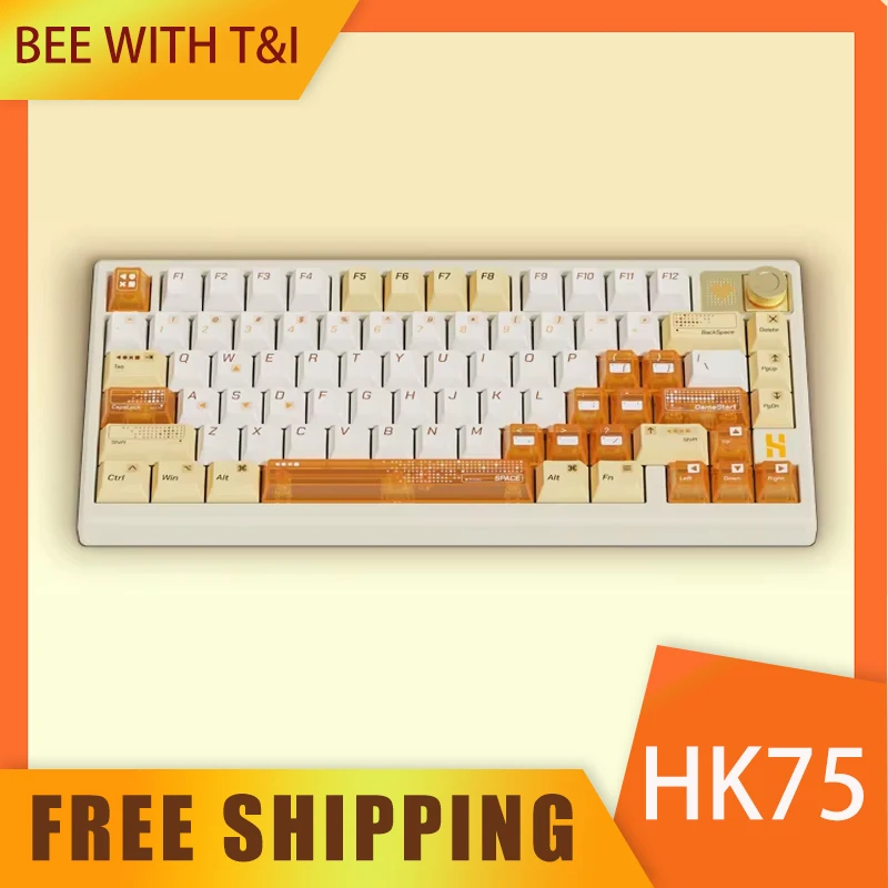 BEE WITH T&I HK75 Magnetic Axis 8k Keyboard Hacker 75m Aluminium Alloy Wired Custom Rgb Hot Swap Keyboard For Desktop Game Gifts